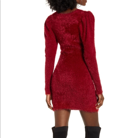4SI3NNA ROMANTIC SLEEVE MINI SWEATER DRESS NWT - Picture 2 of 10